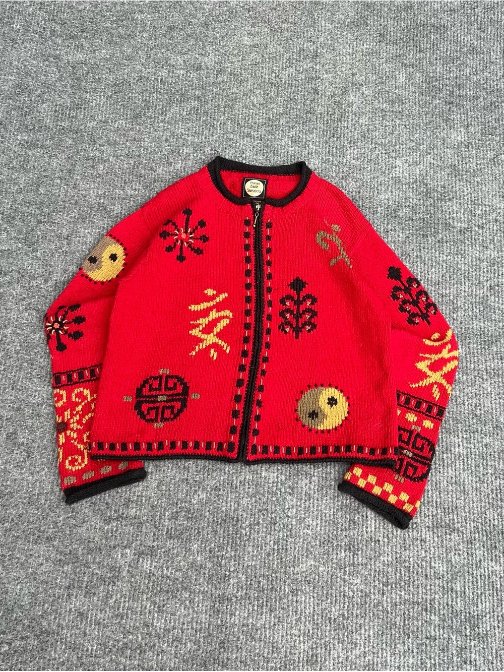 Vintage Planet Earth Cardigan Sweater